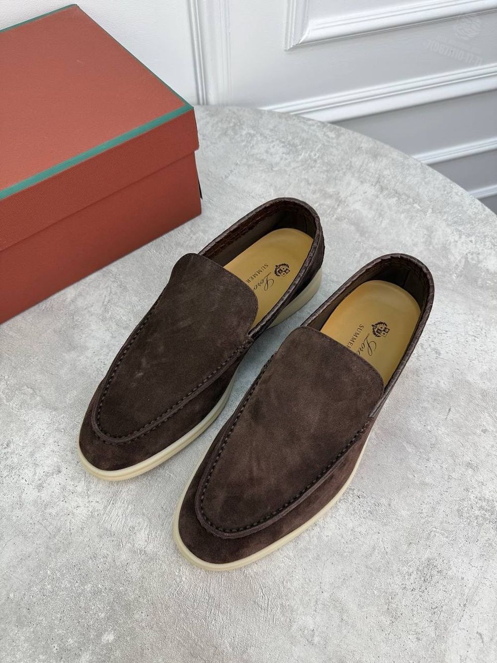 Лоферы Loro Piana Summer Walk со вставками кожи крокодила