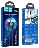 Кабель HOCO X14 Type-C-Lightning PD20W 3А 1м Nylon Black