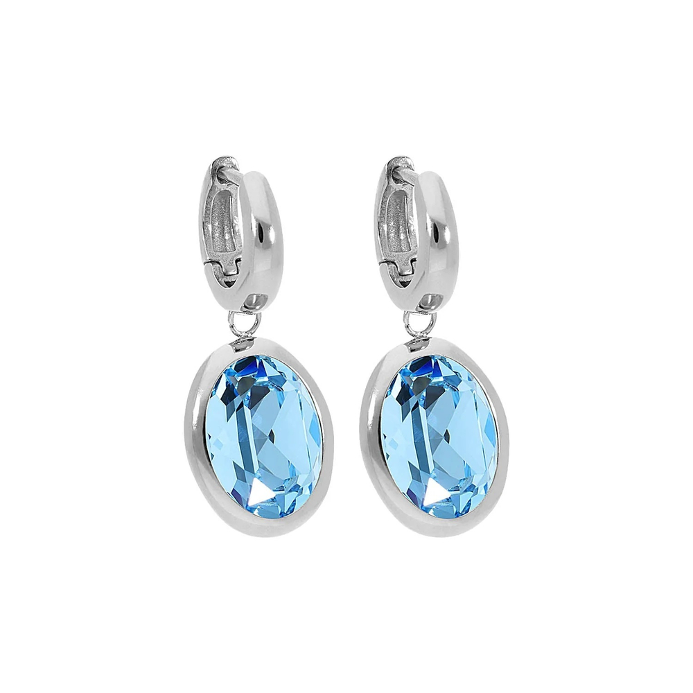 Серьги Qudo Creole TIVOLA small S aquamarine 310515 BL/S