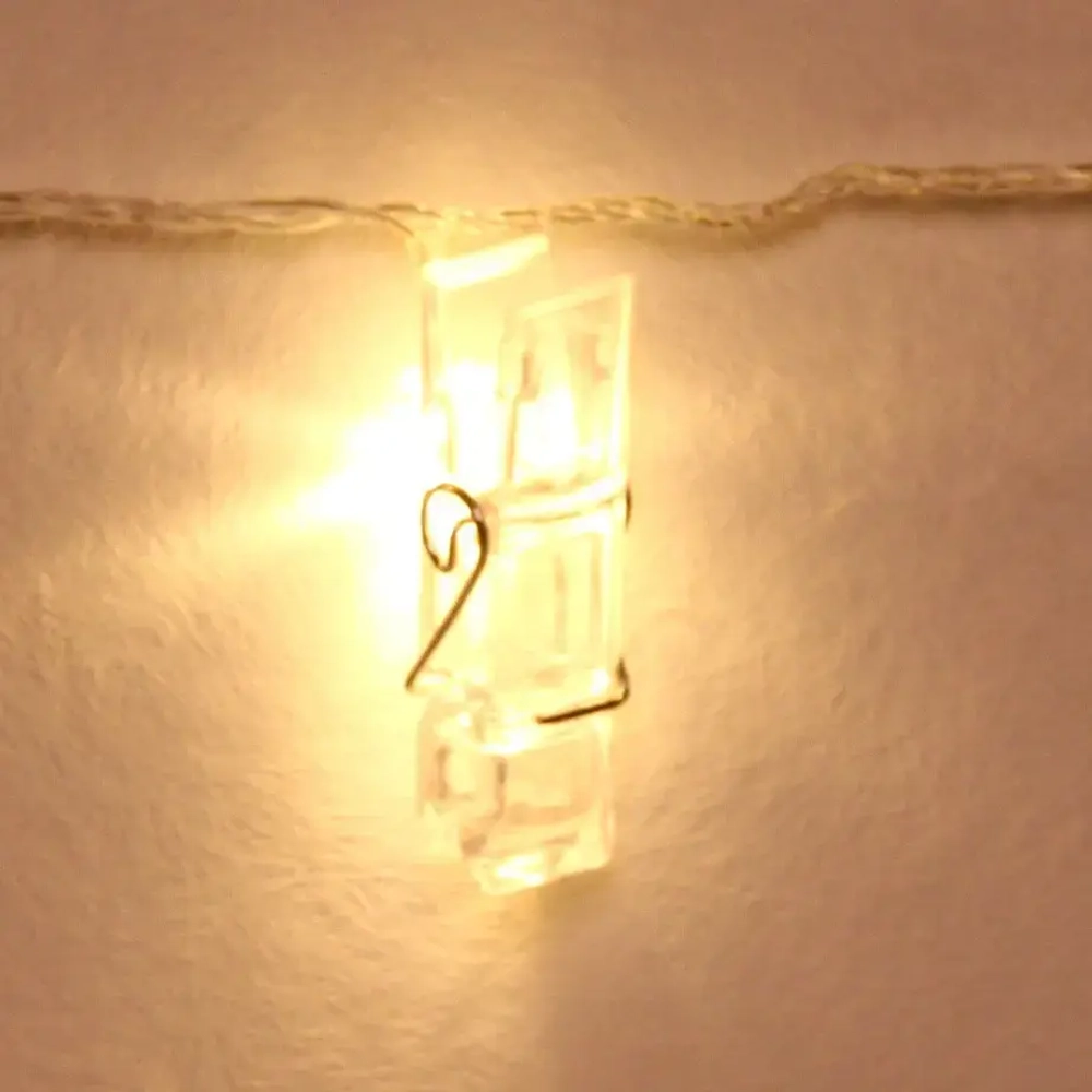 Гирлянда для дома 4,0 м 20 ламп LED с насадками ПРИЩЕПКА, прозрач.провод, IP-20, Теплый белый