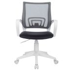 Кресло оператора Helmi HL-M95 R (W695) "Airy", спинка сетка серая/сиденье ткань TW серая, пиастра, пластик белый