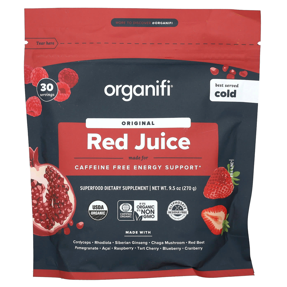 Organifi, оригинальный красный сок, без кофеина, 270 г (9,5 унции)
