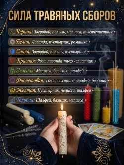 Набор свечей из вощины, 8 цветов