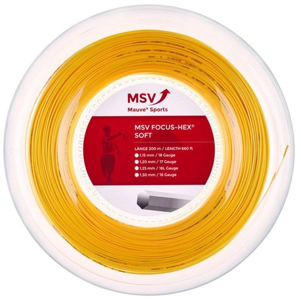 Струны теннисные MSV Focus Hex Soft (200 m) - yellow