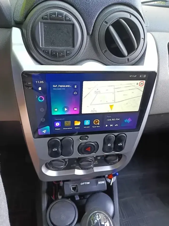 Магнитола для Renault Logan/Sandero 2009-2014 - Kuberg QLed+2K, Android 14, TS105, Быстрейшая, CarPlay, SIM-слот