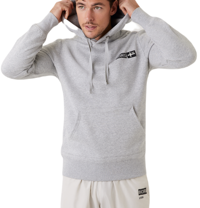 Мужская теннисная кофта Björn Borg Sthlm Hoodie - light gray melange