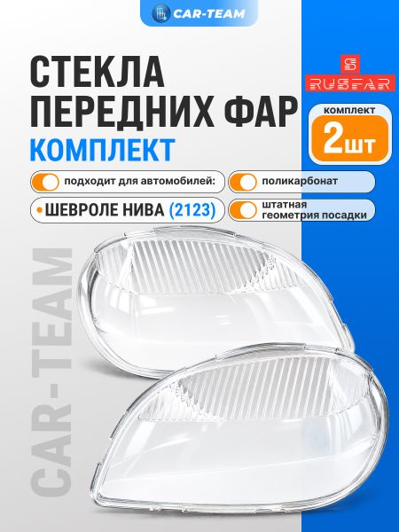 Стекла фар (поликарбонат) Шевроле Нива (лев., прав.)
