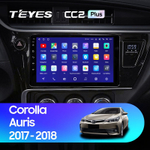 Teyes CC2 Plus 9" для Toyota Corolla, Auris 2017-2018