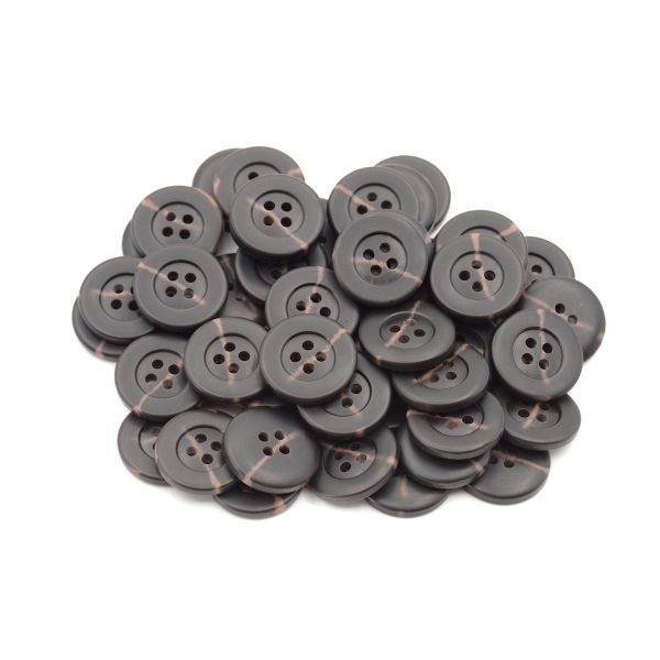 Пуговицы 4 прокола 32L=20 мм, (5453 цв. черный/кор. мат.), 50 шт
