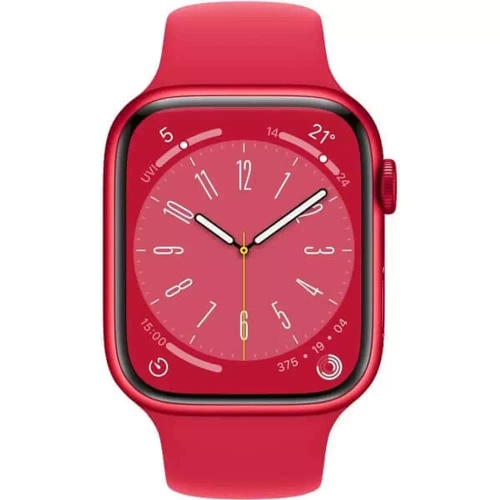 Apple Watch Series 8, 45 мм, из алюминия цвета (PRODUCT)RED, спортивный ремешок