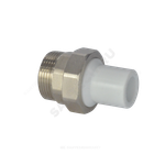 Муфта трубная PP-R комбинированная разъемная белая Дн 32х1/2" Ру25 наруж пайка/НР VALFEX 10158215