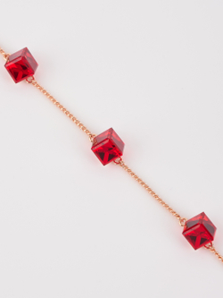 Браслет Миражи с красными кристаллами-кубиками Swarovski