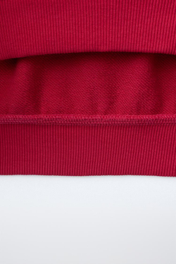 ZARA ОДНОТОННАЯ ТОЛСТОВКА ИЗ ХЛОПКА, ТЕМНАЯ ФУКСИЯ