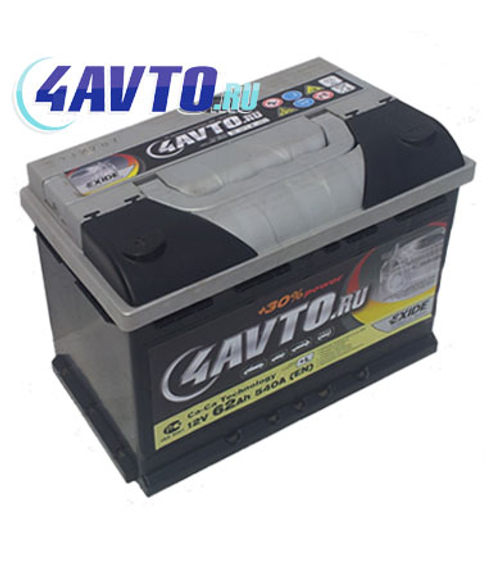Купить Аккумулятор 6СТ-62 А.ч., п.п., L+, 4AVTO.RU