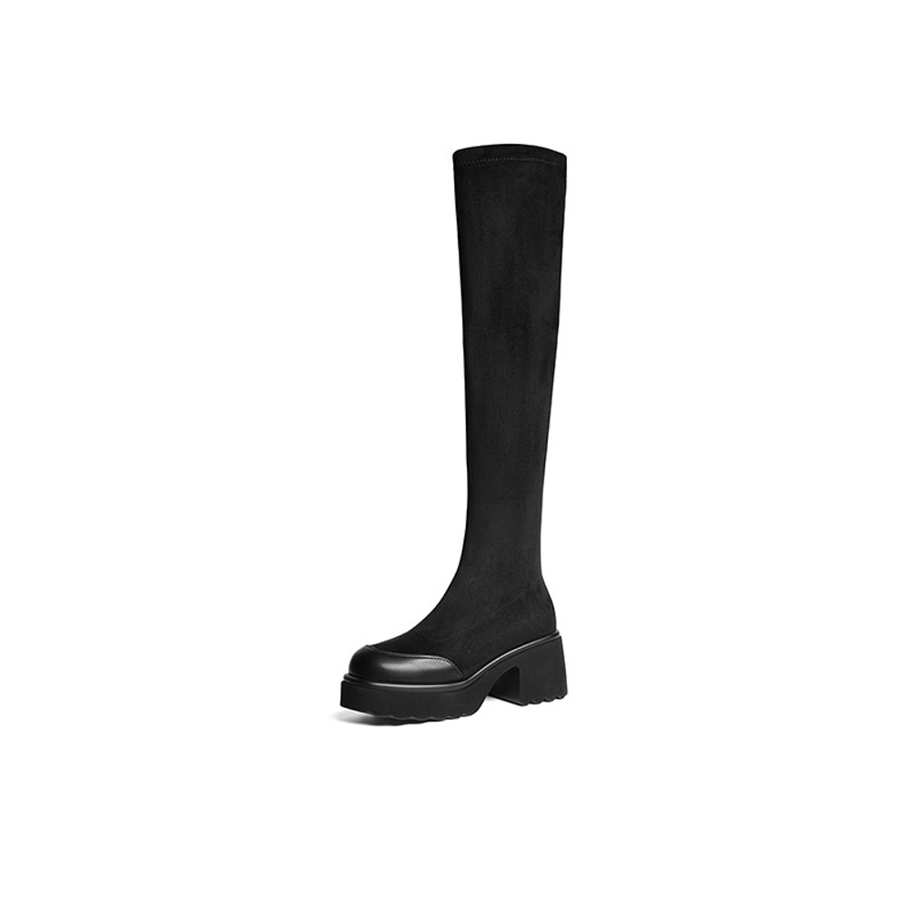 RED DRAGONFLY Stretch Knee High Boots 8CM Women"s