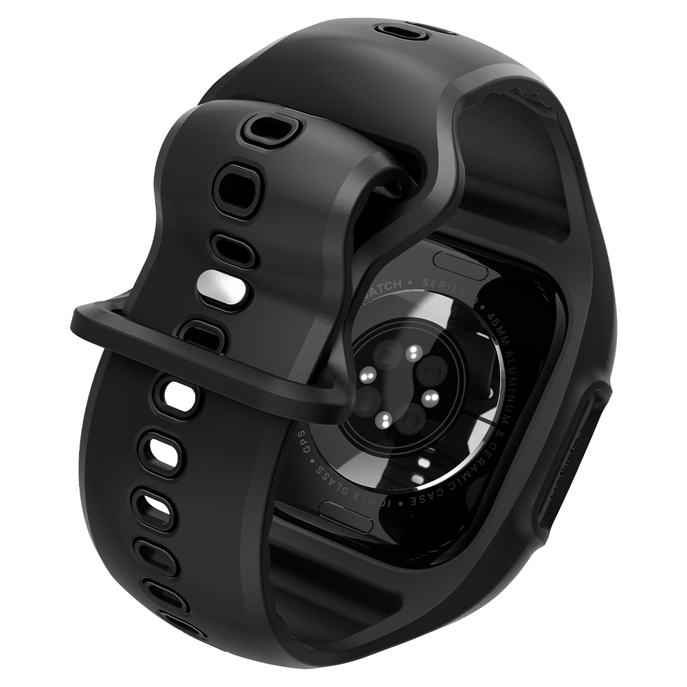 Чехол с ремешком Spigen Liquid Air Pro для Apple Watch 10 46mm черный
