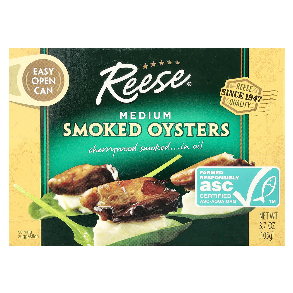 Reese, Устрицы среднего копчения, 105 г (3,70 унции)