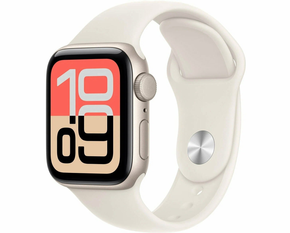 Умные часы Apple Watch SE 3 GPS 44 мм, Starlight Aluminium, Starlight Sport Band, M/L