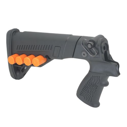 Приклад телескопический с патронташем на Mossberg 500/590, Maverick 88, DLG Tactical. Черный