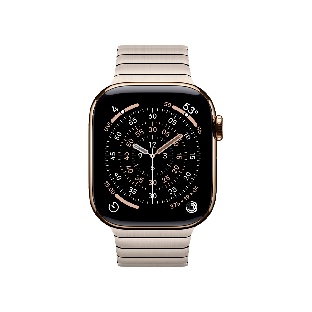 Умные часы Apple Watch Series 11 GPS + Cellular, 46mm, Gold Titanium Case with Natural Link Bracelet
