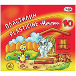 Пластилин классический "Мультики" 10 цветов, 200 гр, со стеком (Гамма)