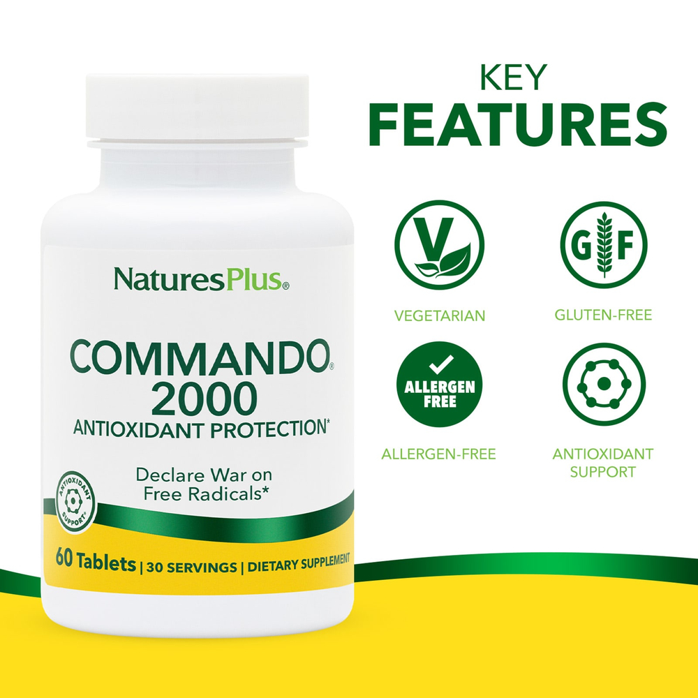 NaturesPlus, Commando® 2000, 60 таблеток