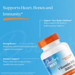 Doctor's Best, витамин D3, 125 мкг (5 000 МЕ), 180 капсул