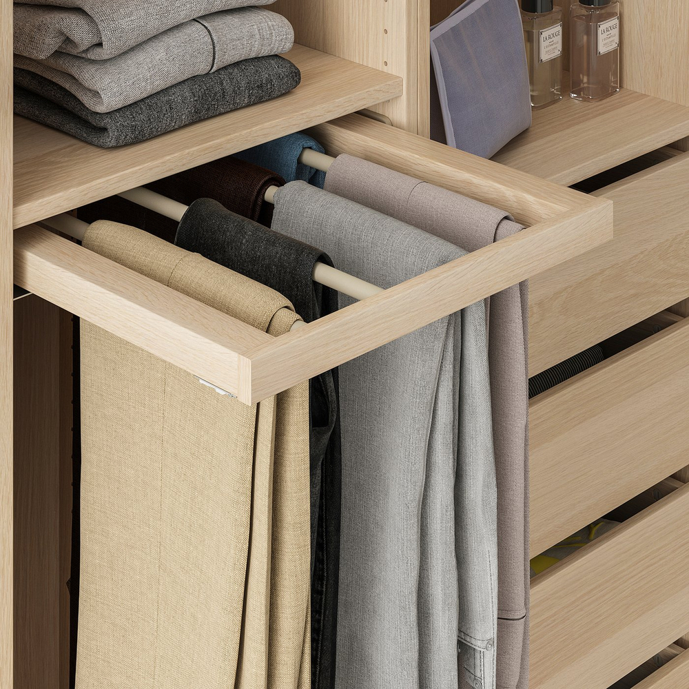 IKEA KOMPLEMENT  (ИКЕА КОМПЛЕМЕНТ)  -  Выдвижная вешалка для брюк - под беленый дуб 50х58 см