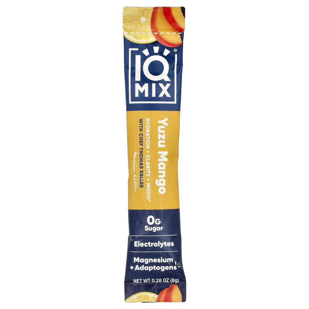 IQBAR, IQMIX®, смесь для увлажнения, чистоты и настроения, со вкусом манго юдзу, 20 стиков по 8 г (0,28 унции)