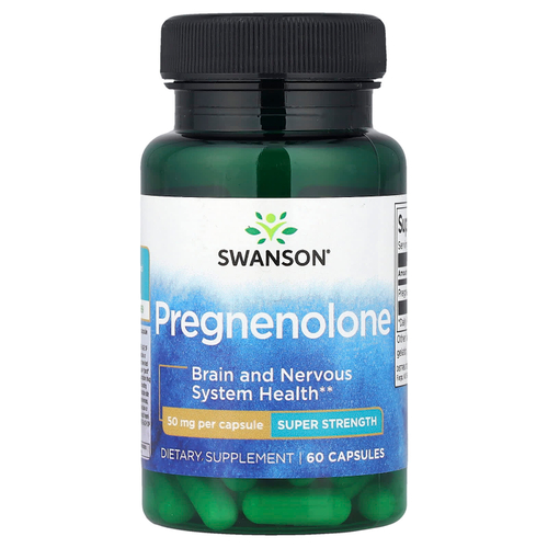 Swanson Vitamins, Прегненолон, суперсила, 50 мг, 60 капсул