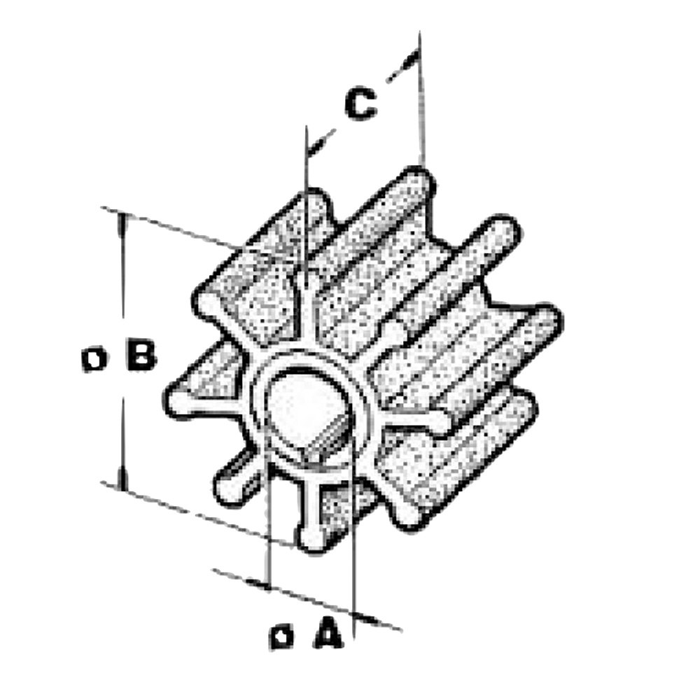 500318 Mercury/Mercruiser Крыльчатка Водяной помпы охлаждения ДВС 9.9/15 HP CEF