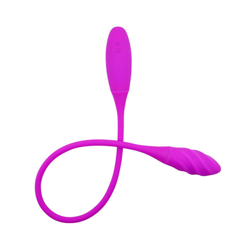 Мощный перезаряжаемый двусторонний гибкий вибратор Snaky Vibe (7 режимов) (Цвет: фиолетовый)