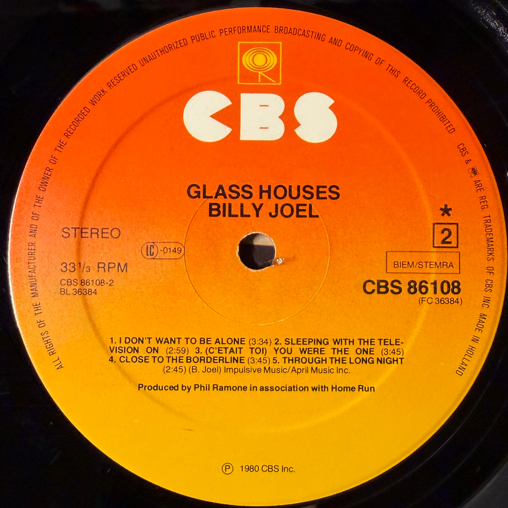 Billy Joel - Glass Houses (Голландия 1980г.)