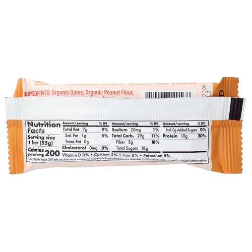 Skout Organic, протеиновый батончик, арахисовая паста и желе, 55 г (1,9 унции)
