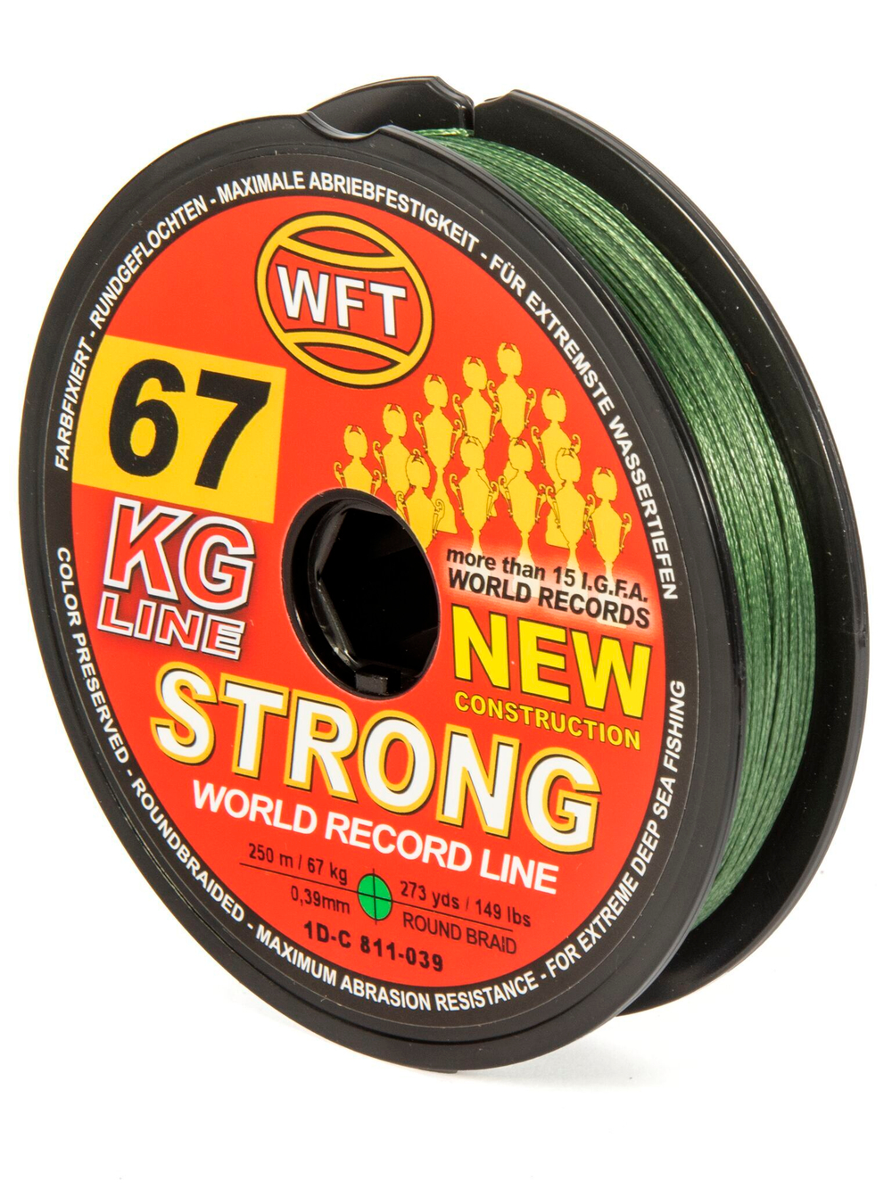 Леска плетёная WFT KG STRONG Green 250 м, 0,39 мм