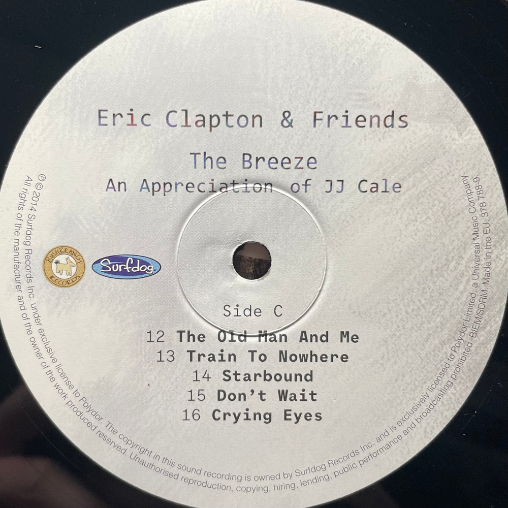 Eric Clapton & Friends ‎– The Breeze - An Appreciation Of JJ Cale 2LP (Европа 2014г.)