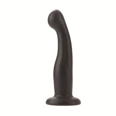 Чёрный фаллоимитатор для страпона Silicone Love Rider G-Kiss Probes - 16 см. (Цвет: черный)
