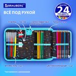 Пенал BRAUBERG с наполнением, 1 отделение, 1 откидная планка, 24 предмета, 21х14 см, "Play sleep repeat", 272353