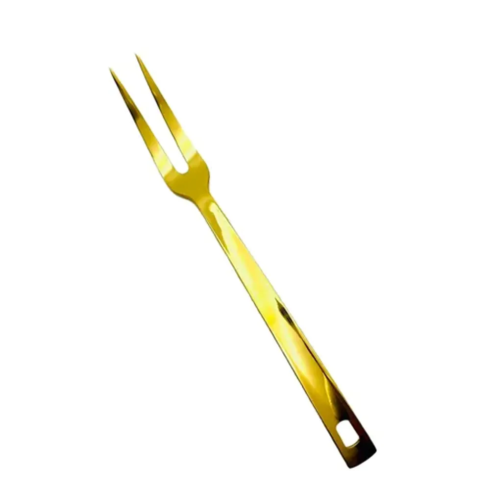 Вилка для мяса поварская 27,5 см сервировочная Square Tip нерж. цвет золото PVD P.L. Proff Cuisine