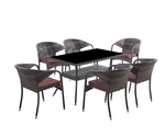 Комплект мебели из искусственного ротанг стол Рио и  6 кресел Греция Dark Brown