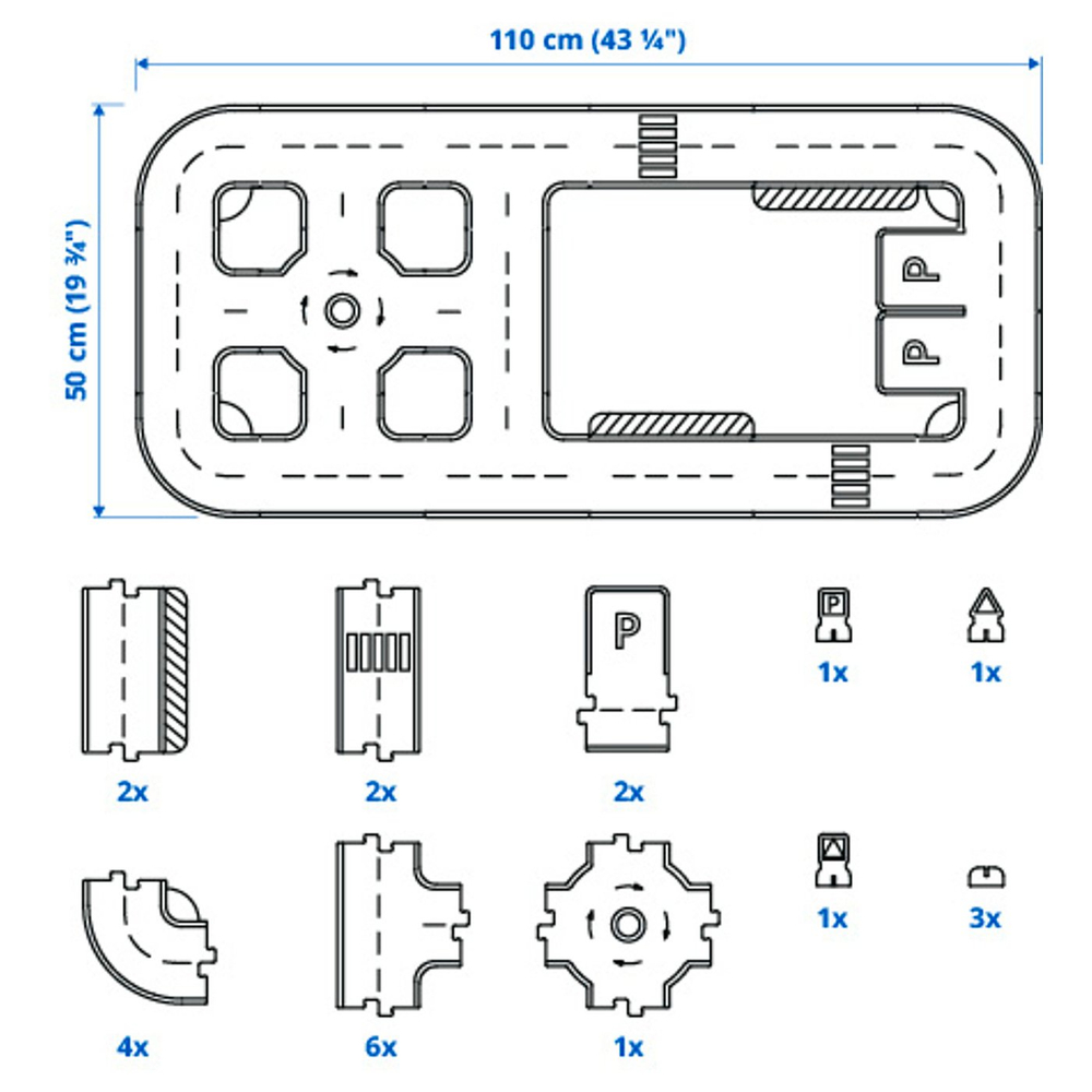 IKEA RÄVUNGE  (ИКЕА РЭВУНГЕ)  -  Автотрек, 23 детали