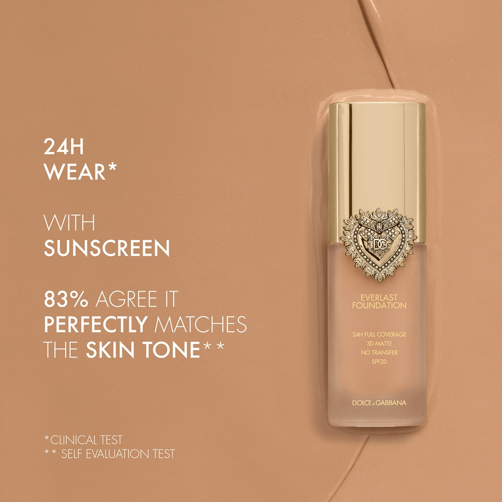 Dolce&Gabbana Flawless Everlast Foundation - Интенсивно маскирующий флюид с длительным действием SPF 20. оттенок 24N MEDIUM, 27 ml