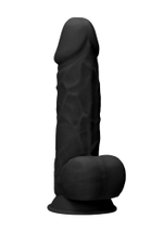 Черный фаллоимитатор Realistic Cock With Scrotum - 21,5 см. (Цвет: черный)