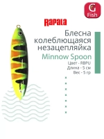 Блесна миноу незацепляйка Minnow Spoon 05, 5см, 5гр.