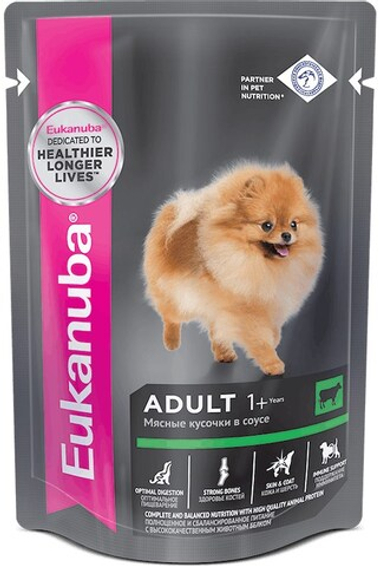 Eukanuba Adult говядина в соусе пауч для собак 100 г