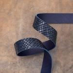 Ременная заготовка Тречия Олд цв. Синий / Treccia old Blue, толщ. 3,0+ мм