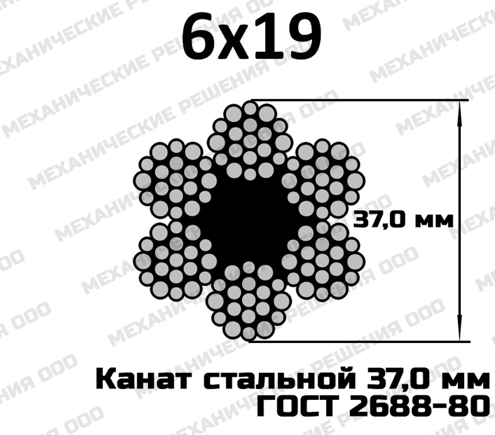 Канат стальной 37,0 мм ГОСТ 2688-80