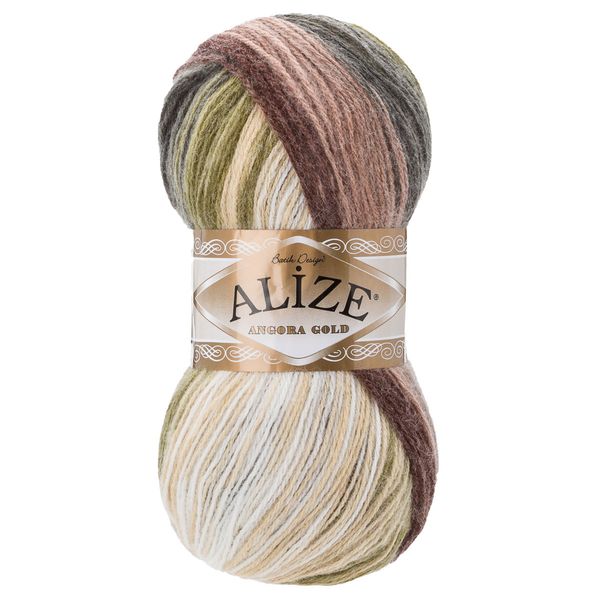 Пряжа Alize (Ализе) Angora Gold Batik / уп.5 мот. по 100 г, 550м, 1893 секционный A