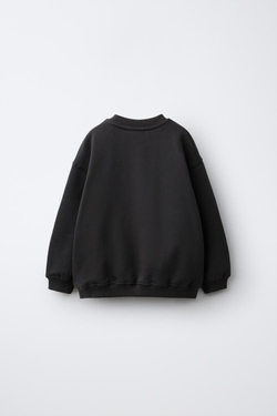 ZARA ТОЛСТОВКА С НАШИВКОЙ «МЕДВЕДЬ», ТЕМНЫЙ АНТРАЦИТ