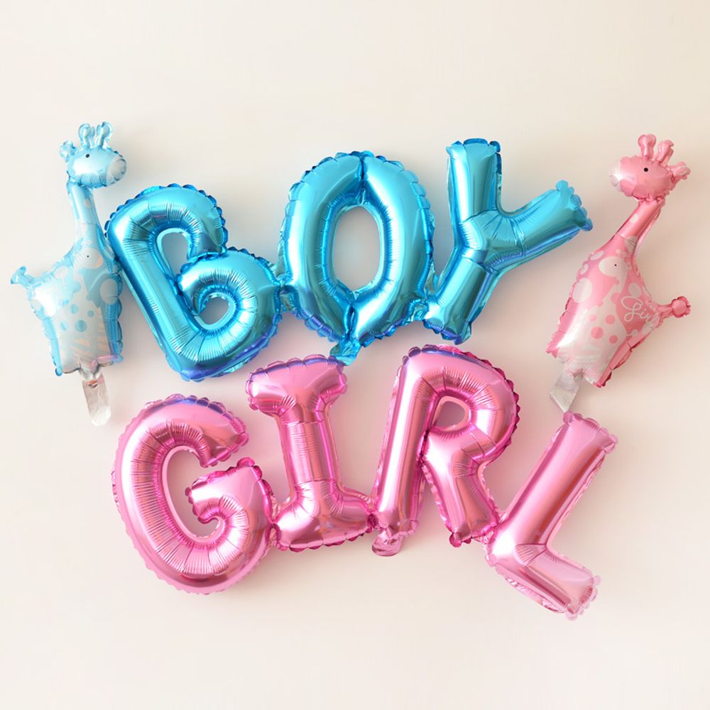 Шар (33''/84 см) Фигура, Надпись "Girl", Розовый, 1 шт.